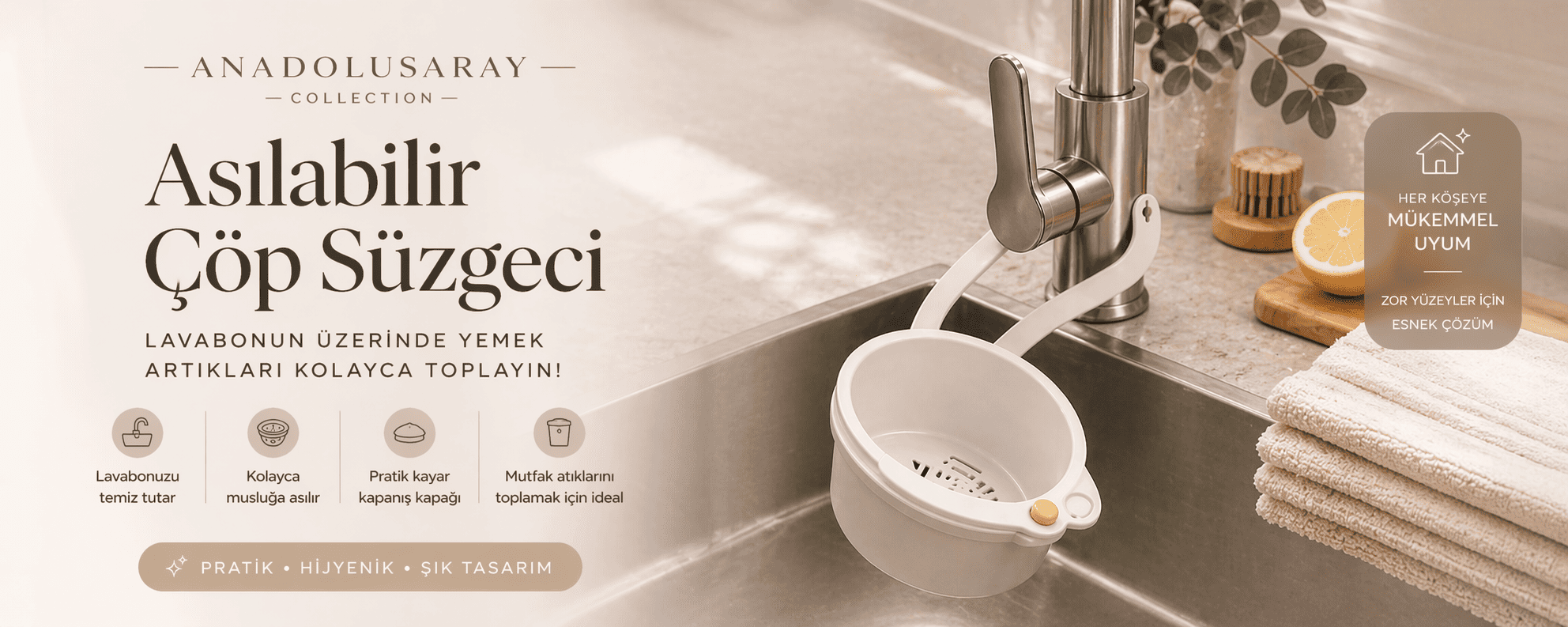 Asılabilir Lavabo Çöp Süzgeci 