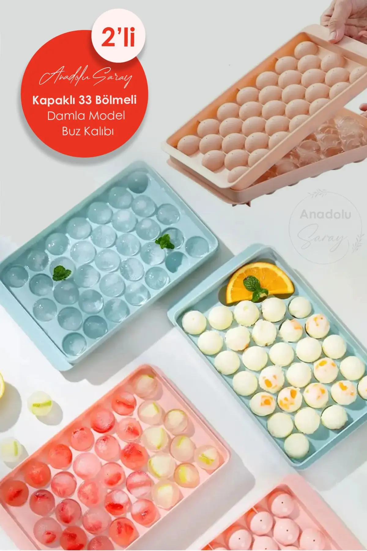 2 ADET Pratik Kapaklı 33 Bölmeli Damla Buz Kalıbı | Kapaklı Damla Model Büyük Boy Buz Kalıbı 2 ADET Pratik Kapaklı 33 Bölmeli Damla Buz Kalıbı | Kapaklı Damla Model Büyük Boy Buz Kalıbı
