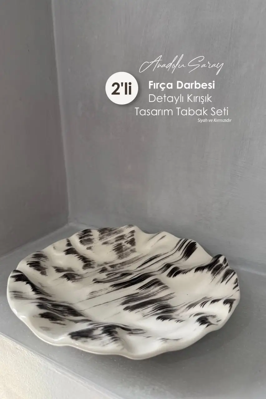 2 ADET Seramik Fırça Detaylı Kırışık Tasarım Handmade Pasta Yemek Sunum Tabağı Tatlı Kahvaltı Tabağı 2 ADET Seramik Fırça Detaylı Kırışık Tasarım Handmade Pasta Yemek Sunum Tabağı Tatlı Kahvaltı Tabağı