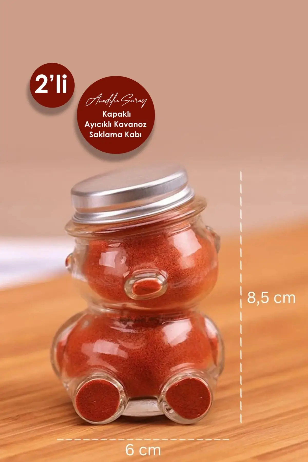 2li Cam Kapaklı Ayıcık Kavanoz Dekoratif Cam Kavanoz Seti Ayıcık Baharatlık Saklama Kabı 2li Cam Kapaklı Ayıcık Kavanoz Dekoratif Cam Kavanoz Seti Ayıcık Baharatlık Saklama Kabı