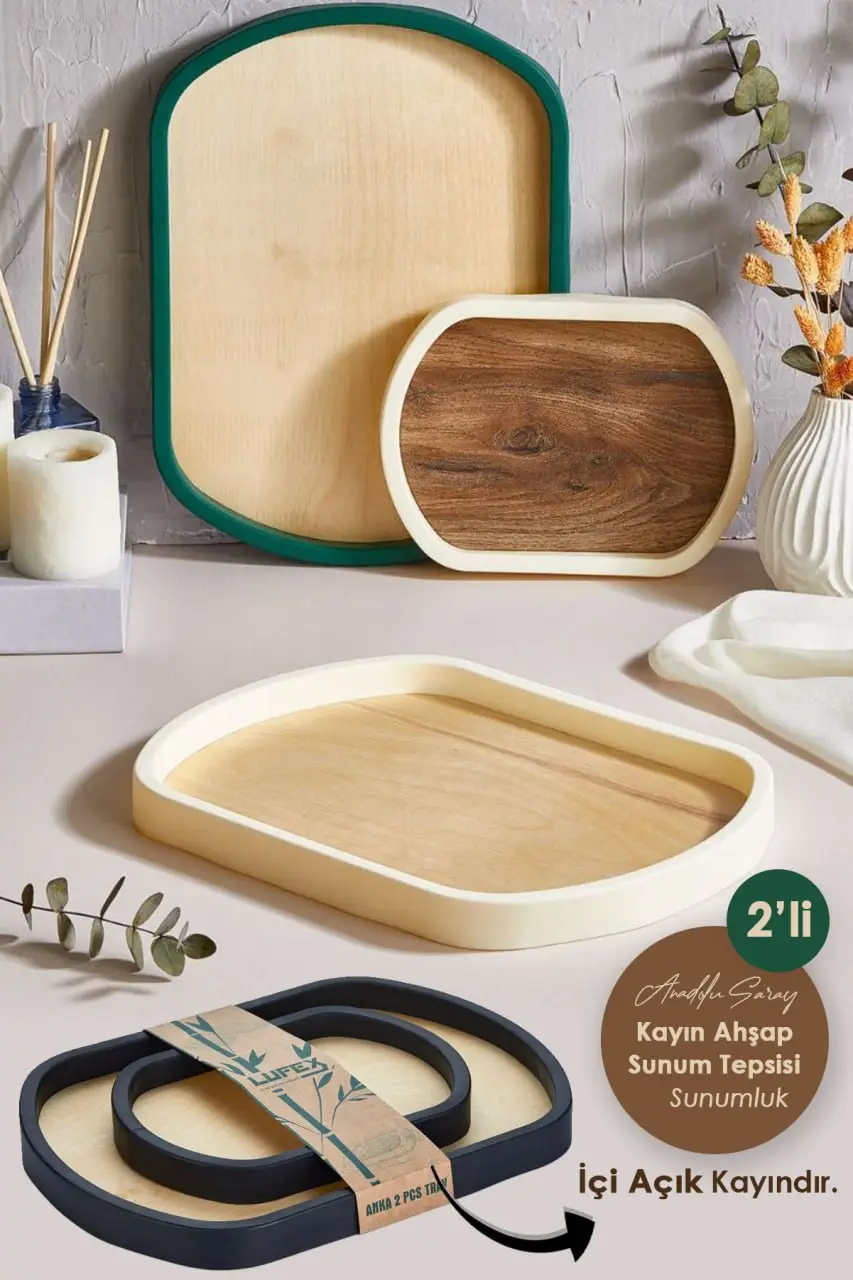 2li Oval Ahşap Açık Renkli Kayın Dekoratif Sunum Tepsisi Banyo Düzenleyici Dekoratif Sunum Tepsisi 2li Oval Ahşap Açık Renkli Kayın Dekoratif Sunum Tepsisi Banyo Düzenleyici Dekoratif Sunum Tepsisi