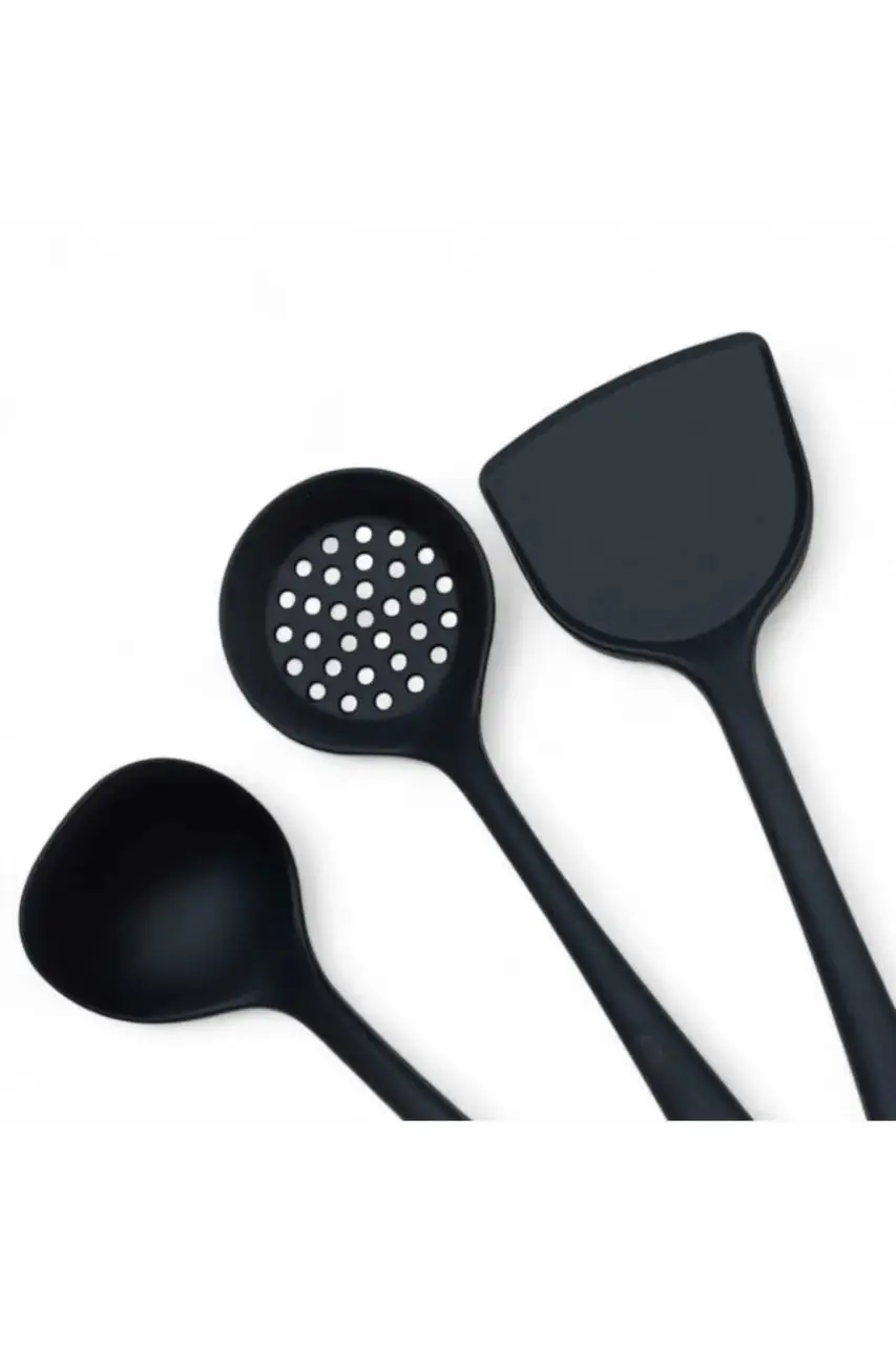 3lü Silikon Mutfak Seti - Kepçe Spatula Kevgir Isıya Dayanıklı Kaşık ve Sevis Takımı 3lü Silikon Mutfak Seti - Kepçe Spatula Kevgir Isıya Dayanıklı Kaşık ve Sevis Takımı