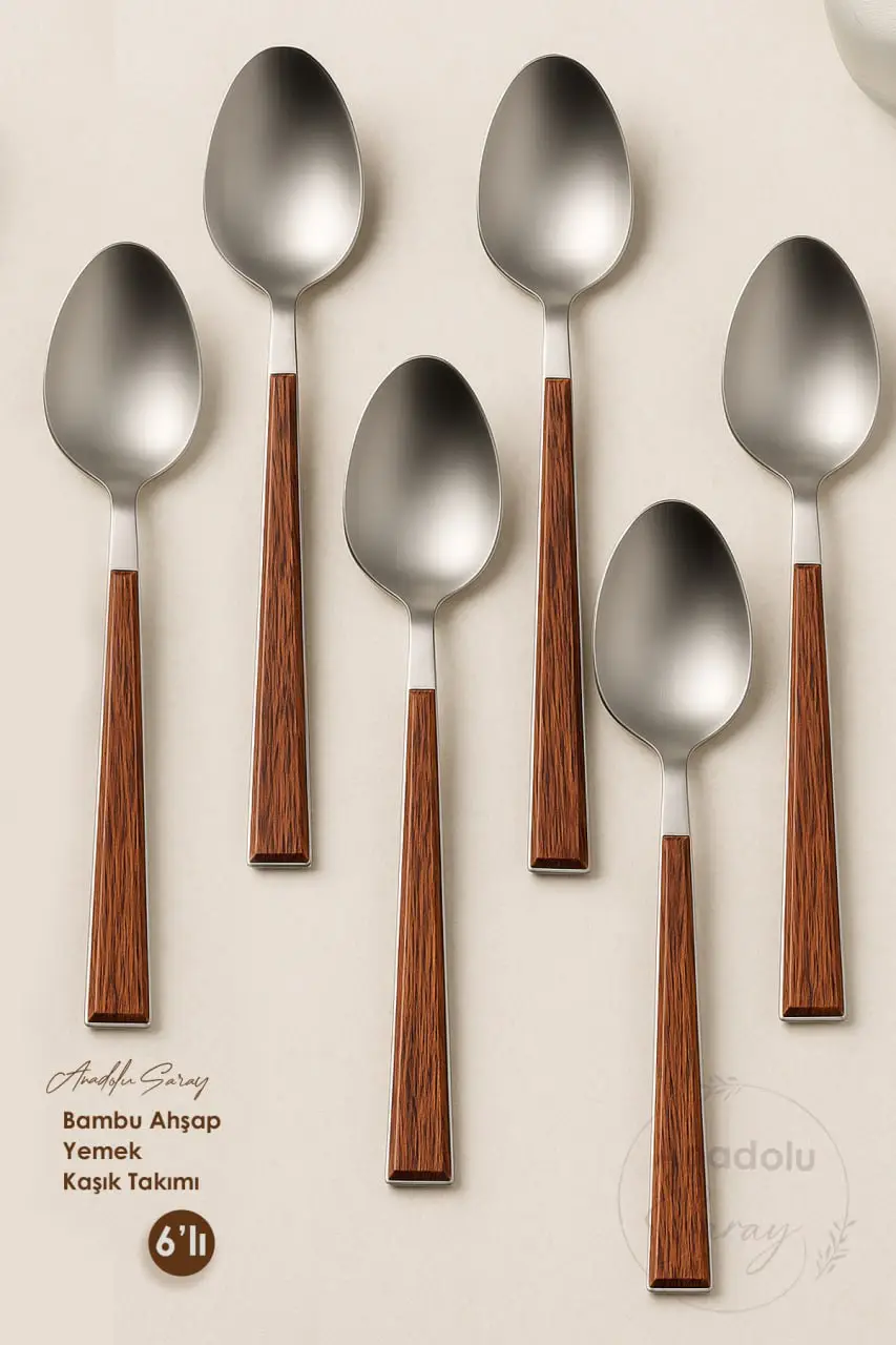 6 Adet Ahşap Bambu Görünümlü Plastik Detaylı Yemek Kaşığı Takımı | 6 Parça Lüks Yemek Kaşığı Seti 6 Adet Ahşap Bambu Görünümlü Plastik Detaylı Yemek Kaşığı Takımı | 6 Parça Lüks Yemek Kaşığı Seti