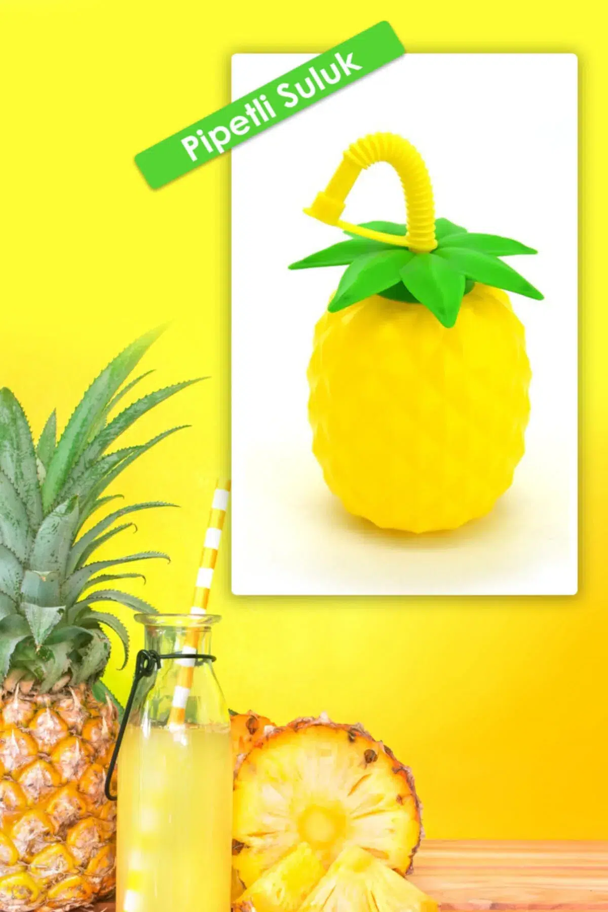 Ananas Pipetli Suluk | Ananas Şeklinde Eğlenceli Suluk