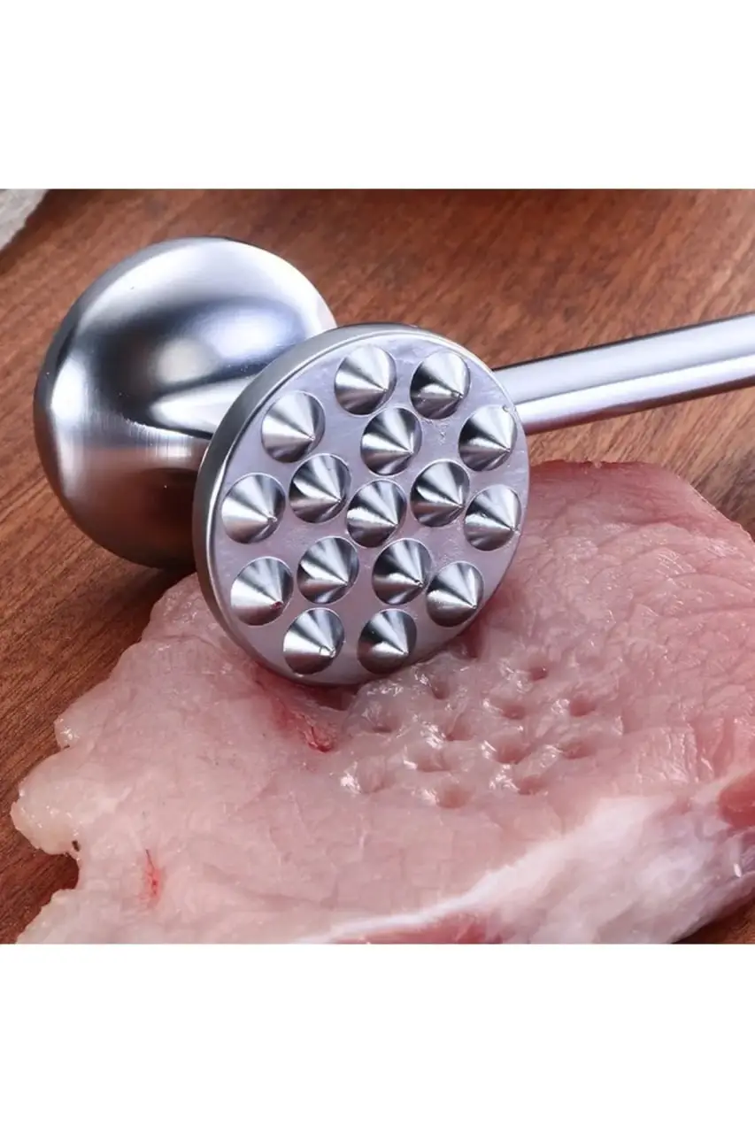 Çift Taraflı Lüks Metal Et Döveceği Pratik Et Yumuşatıcı ve Et Hazırlama Gereci Çift Taraflı Lüks Metal Et Döveceği Pratik Et Yumuşatıcı ve Et Hazırlama Gereci