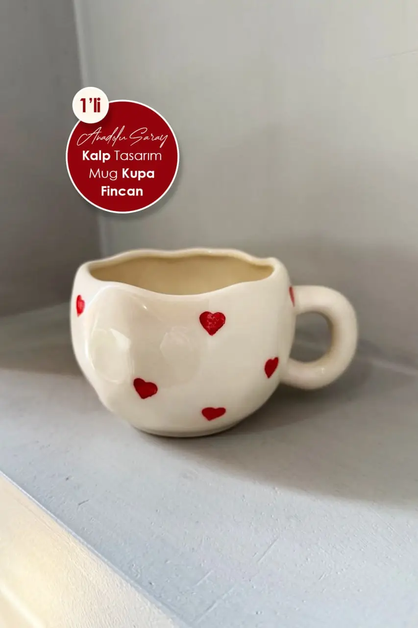 El Yapımı Seramik Kalp Damalı Mug Kupa Fincan | Mug Fincan Kupa Kahve Kupası El Yapımı Seramik Kalp Damalı Mug Kupa Fincan | Mug Fincan Kupa Kahve Kupası