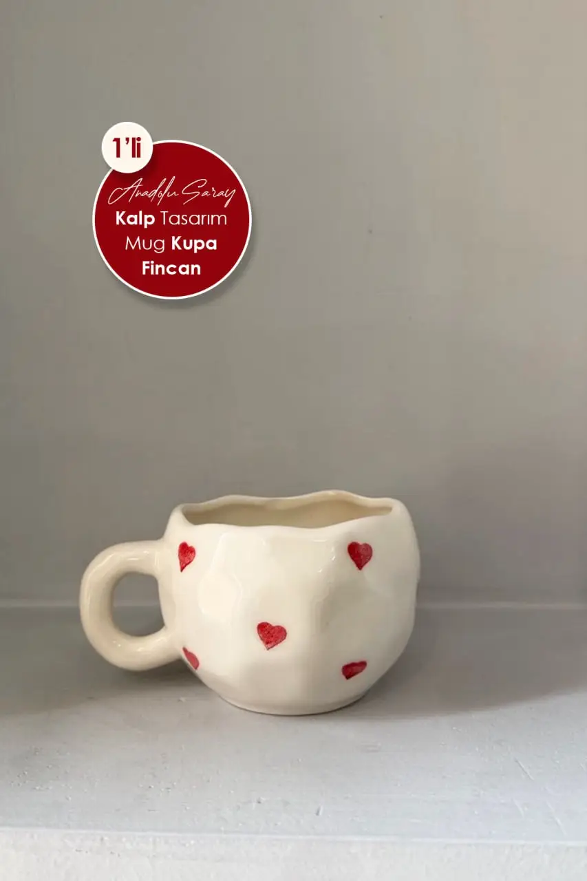 El Yapımı Seramik Kalp Damalı Mug Kupa Fincan | Mug Fincan Kupa Kahve Kupası El Yapımı Seramik Kalp Damalı Mug Kupa Fincan | Mug Fincan Kupa Kahve Kupası