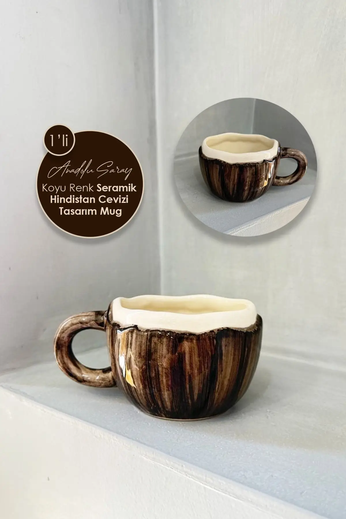 El Yapımı Seramik Koyu Hindistan Ceviz Tasarım Mug Kupa Fincan Handmade Mug Fincan Kahve Kupası El Yapımı Seramik Koyu Hindistan Ceviz Tasarım Mug Kupa Fincan Handmade Mug Fincan Kahve Kupası