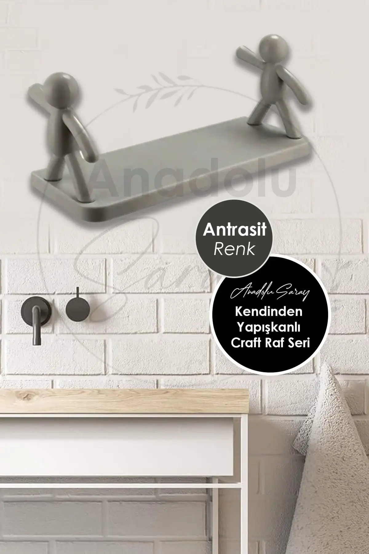 Gri Antrasit Kendinden Yapışkanlı Craft Banyo Rafı Tarz Baharatlık Rafı Organizer Düzenleyici Gri Antrasit Kendinden Yapışkanlı Craft Banyo Rafı Tarz Baharatlık Rafı Organizer Düzenleyici