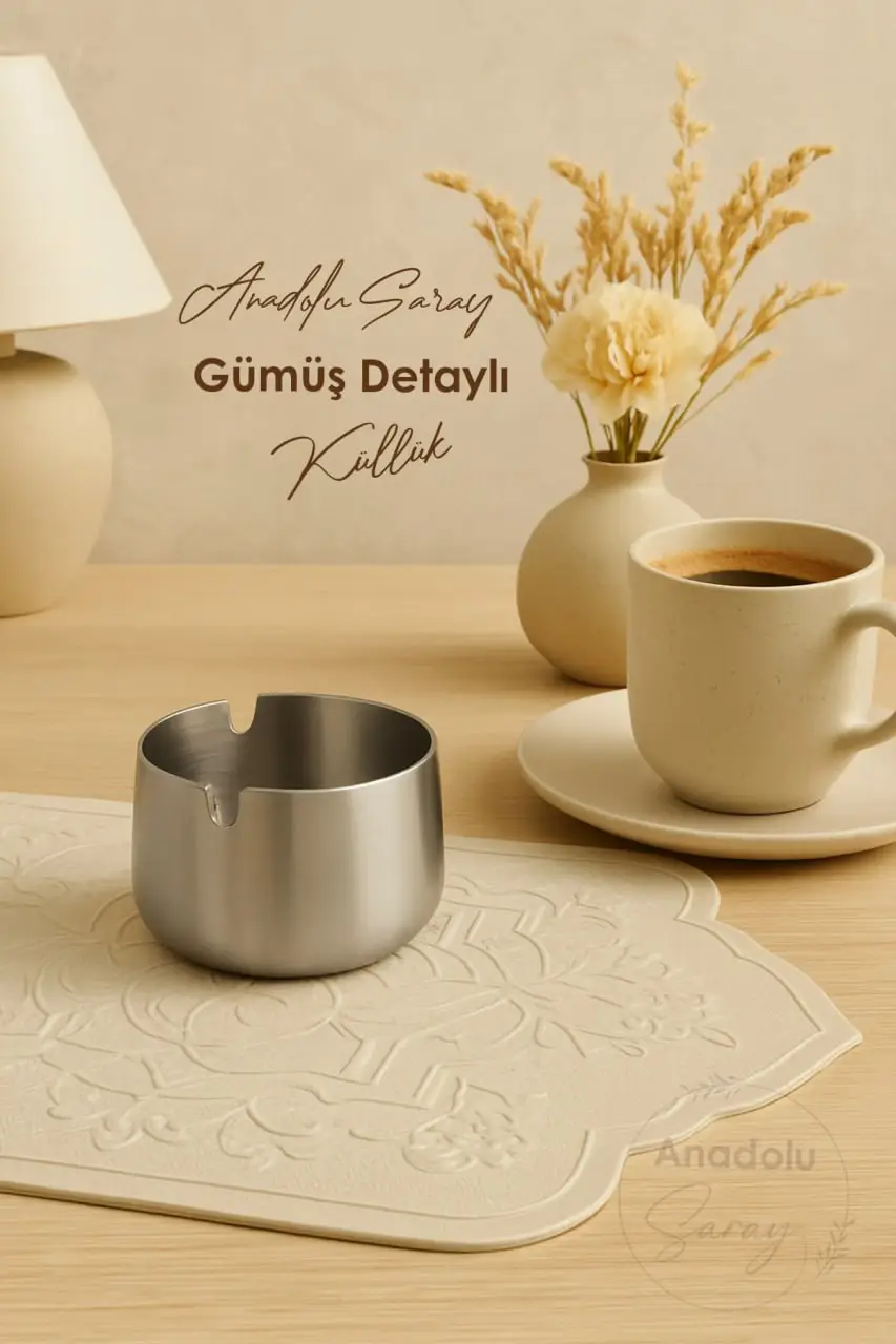 Gümüş Metal Küllük Modern Tasarım Şık ve Zarif Küllük Gümüş Kül Tablası Gümüş Metal Küllük Modern Tasarım Şık ve Zarif Küllük Gümüş Kül Tablası