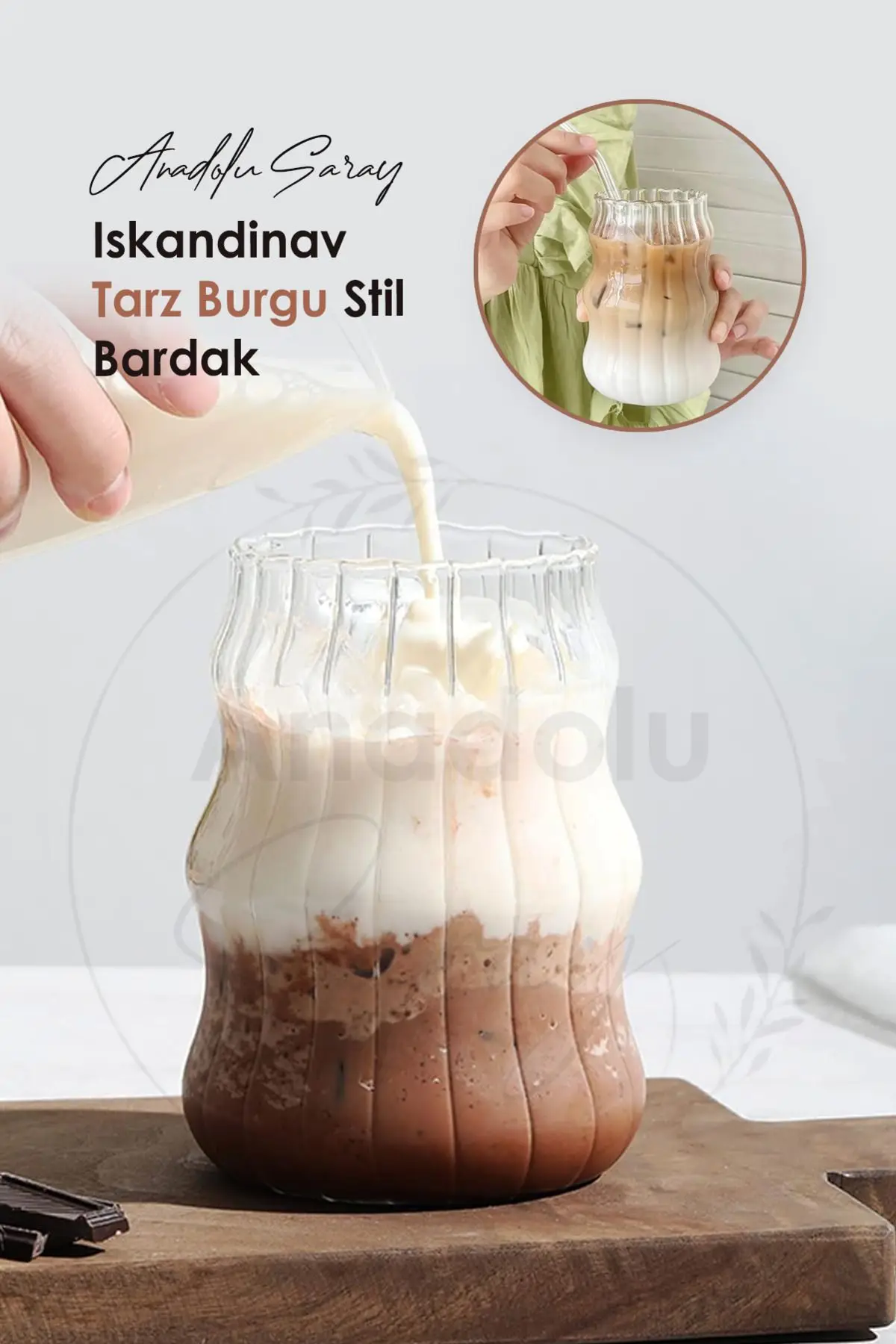 Isıya Dayanıklı Borosilikat Iskandinav Tarz Burgu Stil Bardak | 400Ml Kahve Ve Sunum Bardağı Isıya Dayanıklı Borosilikat Iskandinav Tarz Burgu Stil Bardak | 400Ml Kahve Ve Sunum Bardağı