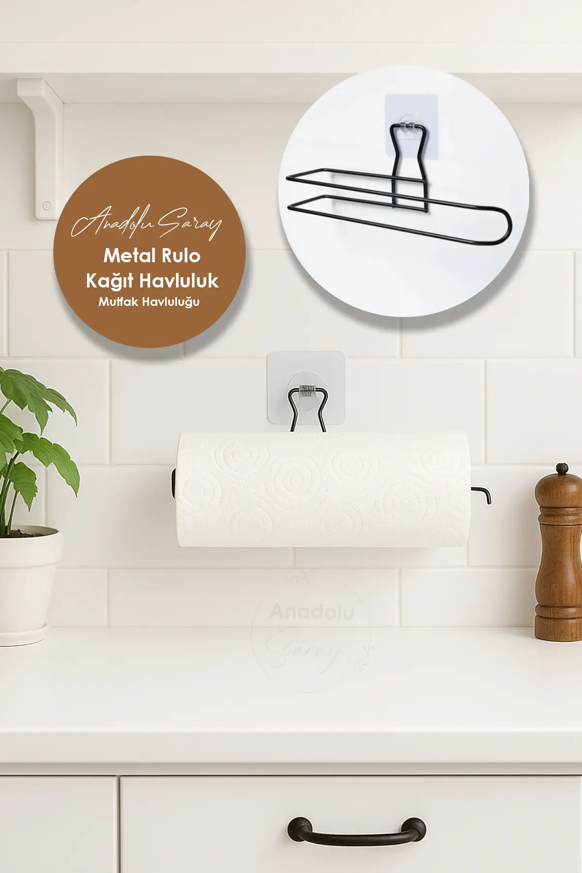 Kendinden Siyah Yapışkanlı Metal Rulo Kağıt Havluluk Askı - Banyo Mutfak Havluluğu Kendinden Siyah Yapışkanlı Metal Rulo Kağıt Havluluk Askı - Banyo Mutfak Havluluğu