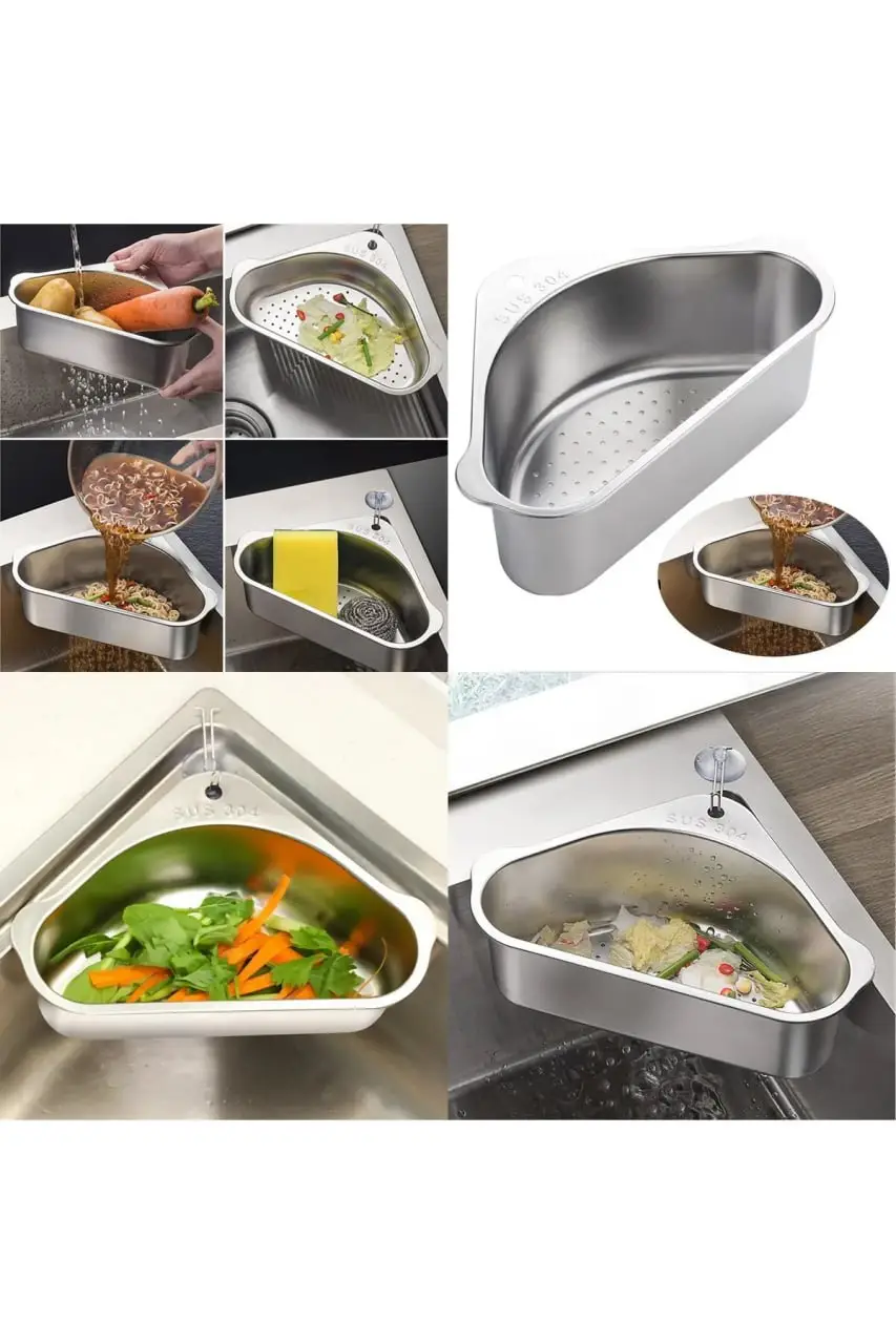 Paslanmaz Çelik Lavabo Köşe Süzgeci Lavabo Organizeri Sebze Meyve Süzgeç Sepeti Lavabo Sepeti Paslanmaz Çelik Lavabo Köşe Süzgeci Lavabo Organizeri Sebze Meyve Süzgeç Sepeti Lavabo Sepeti