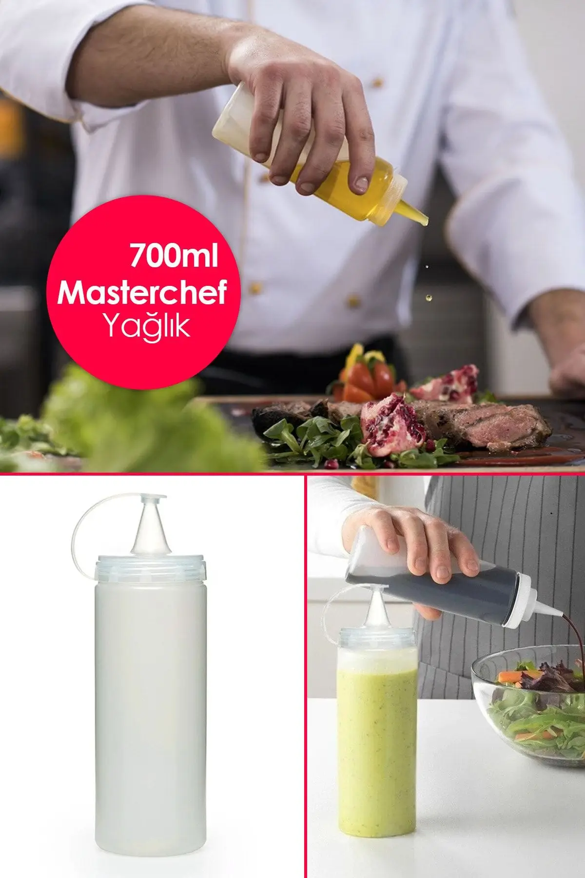 Pratik Masterchef Sızdırmaz Kapaklı Plastik Yağ Şişesi Yağdanlık Sos Şişesi 700 Ml. Pratik Masterchef Sızdırmaz Kapaklı Plastik Yağ Şişesi Yağdanlık Sos Şişesi 700 Ml.