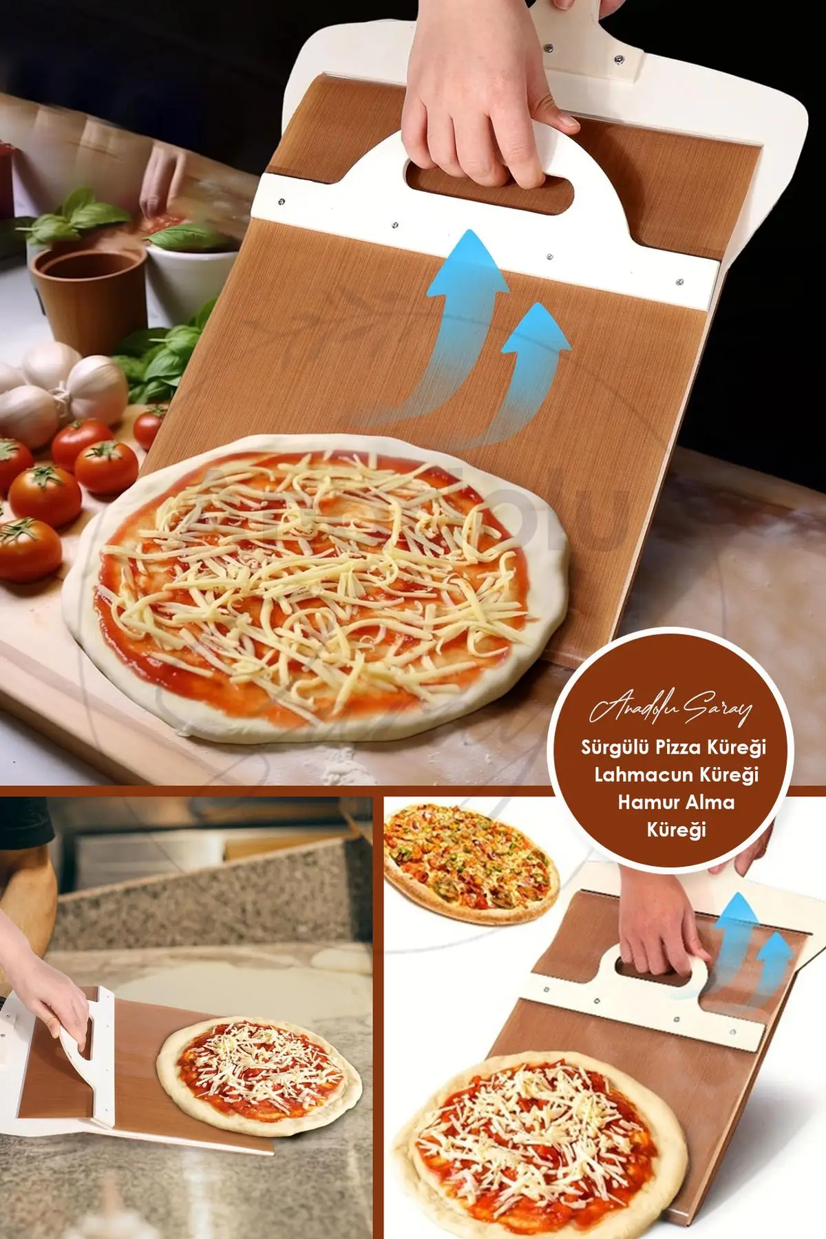 Pratik Sürgülü Pizza Lahmacun ve Hamur Alma Küreği Büyük Boy Ahşap Fırın Pizza Küreği Hamur Spatula Pratik Sürgülü Pizza Lahmacun ve Hamur Alma Küreği Büyük Boy Ahşap Fırın Pizza Küreği Hamur Spatula