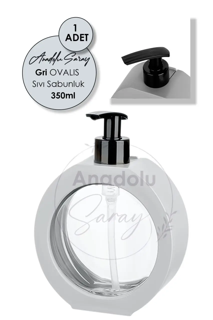 Tezgah Üstü Gri Oval Banyo Mutfak Sıvı Sabunluk Ovalis Banyo Mutfak Bulaşık Lavabo Deterjanlık 350ML Tezgah Üstü Gri Oval Banyo Mutfak Sıvı Sabunluk Ovalis Banyo Mutfak Bulaşık Lavabo Deterjanlık 350ML